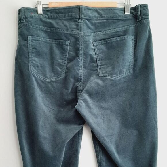 TALBOTS Flawless Five-Pocket Jegging Velvet Crop Skinny Pants Green  Sz 16 P - Picture 7 of 12